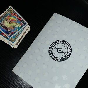 Pokémon Pocket Monsters Card Binder - White with Black Logo - Vintage stickers